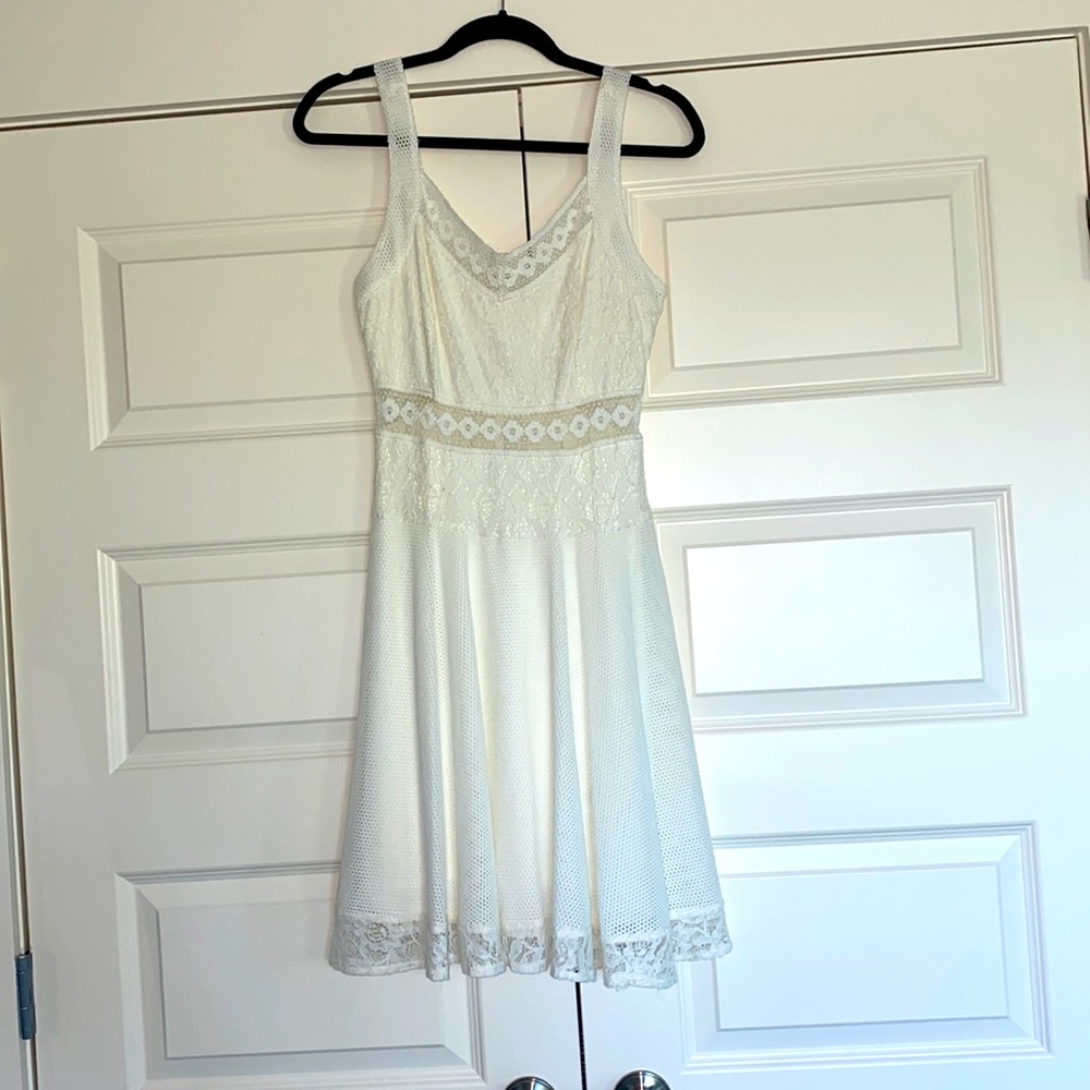 Size Small white lace overlay dress. Like New!